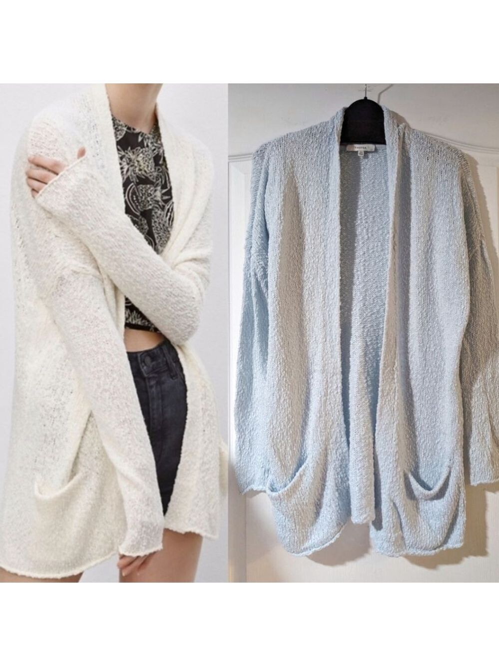 Aritzia Talula | Lenox oversized open cardigan in light blue